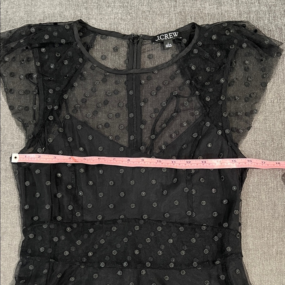 J. Crew Black Sheer Polka Dot Blouse - Picture 8 of 10